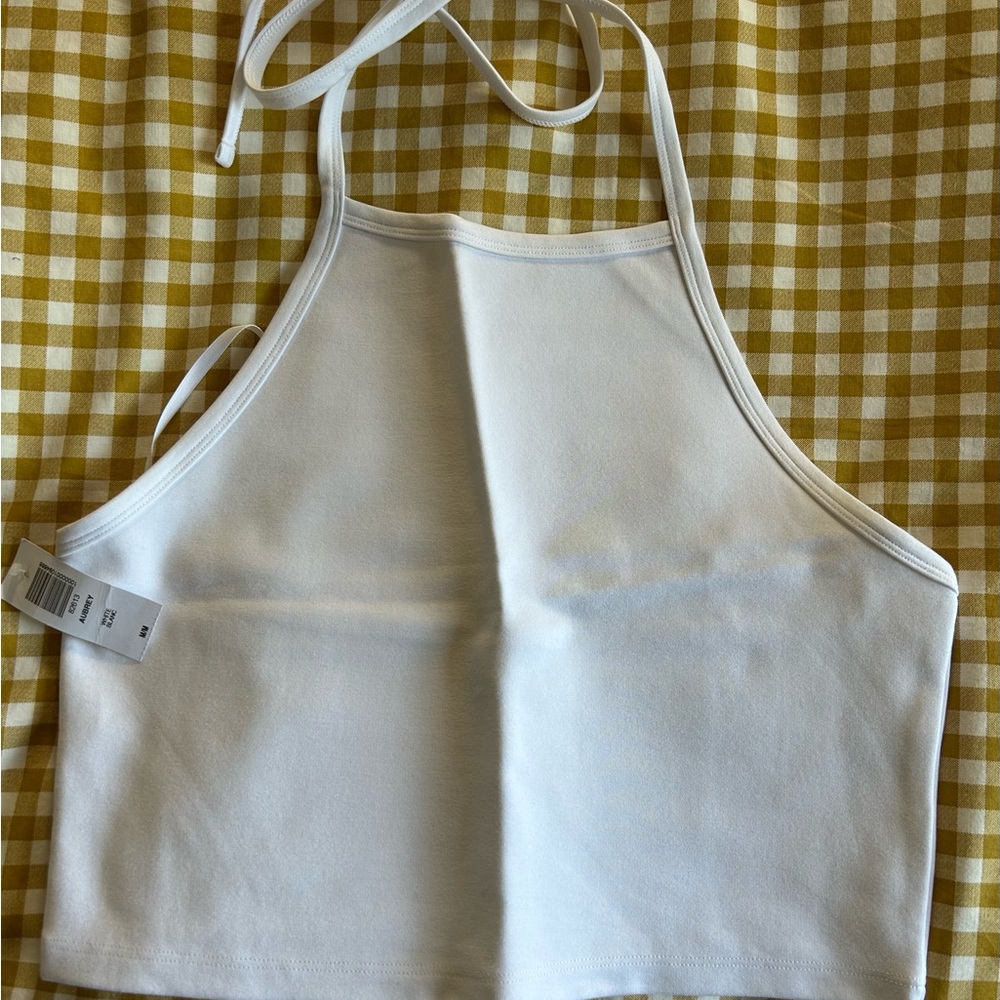 White Halter Crop Top
